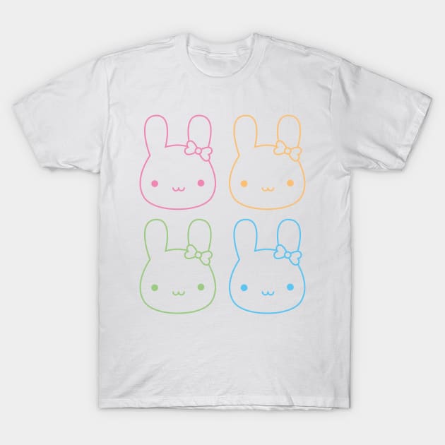 Kawaii Pastel Bunny Bows T-Shirt by marcelinesmith